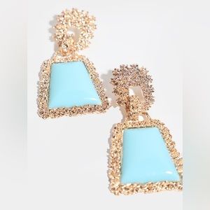 Turquoise Stone Door Knocker Earring